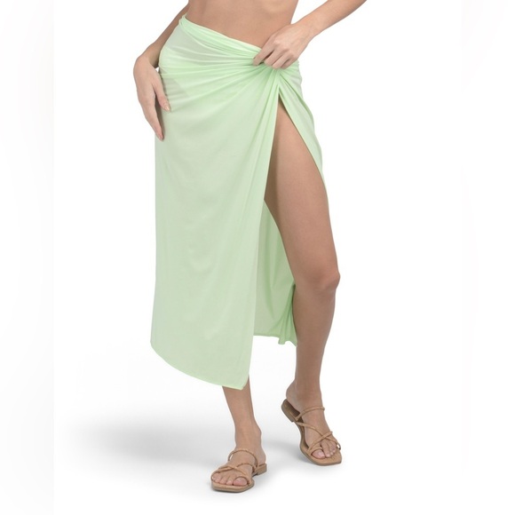 Vix Paula Hermanny Other - Vix Paula Hermanny Karen Midi Sarong Cover-Up Skirt Lime Swimwear Size Medium